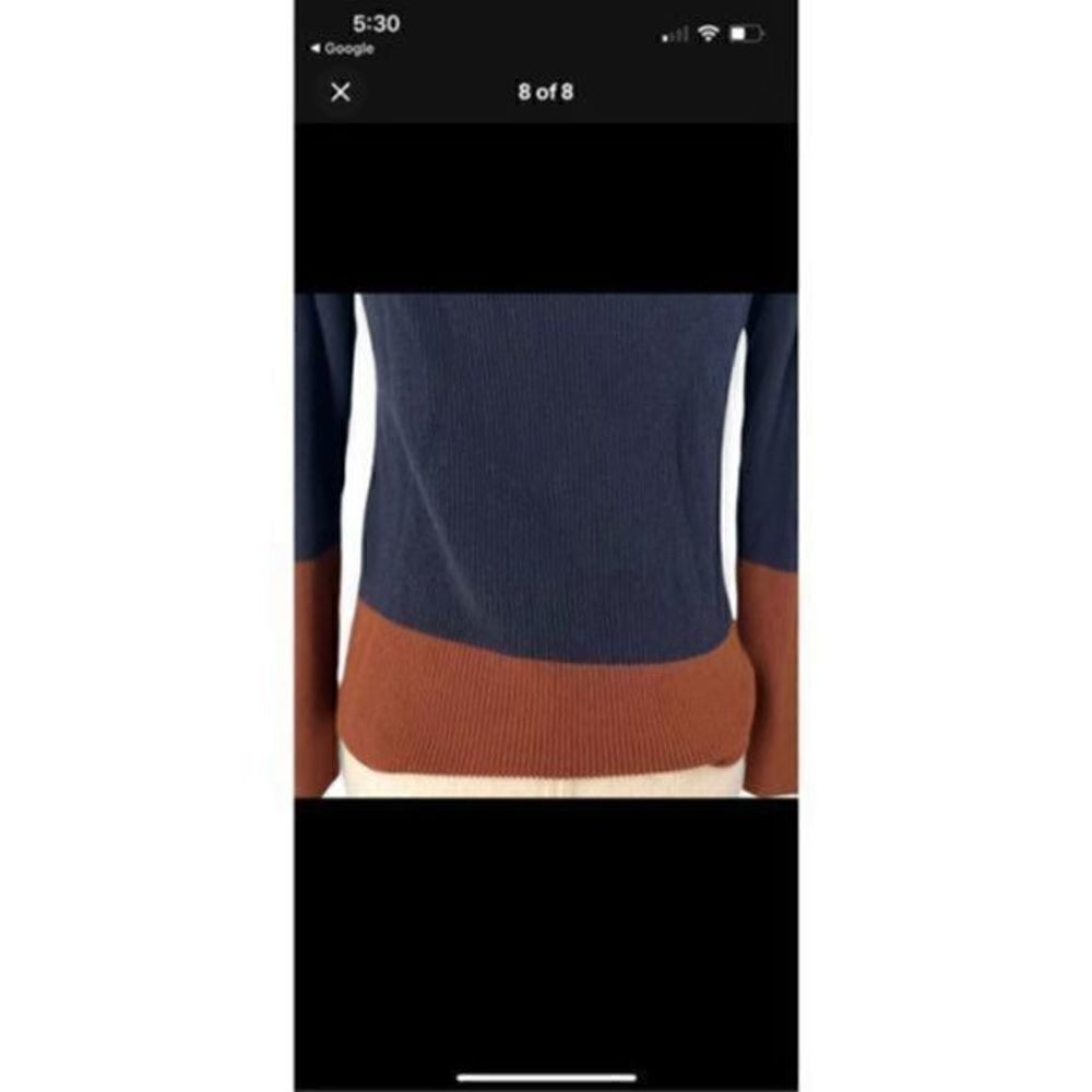 Eileen Fisher Silk Blend Sweater Small Contrast Stripe Colorblock Pullover size - Picture 6 of 9